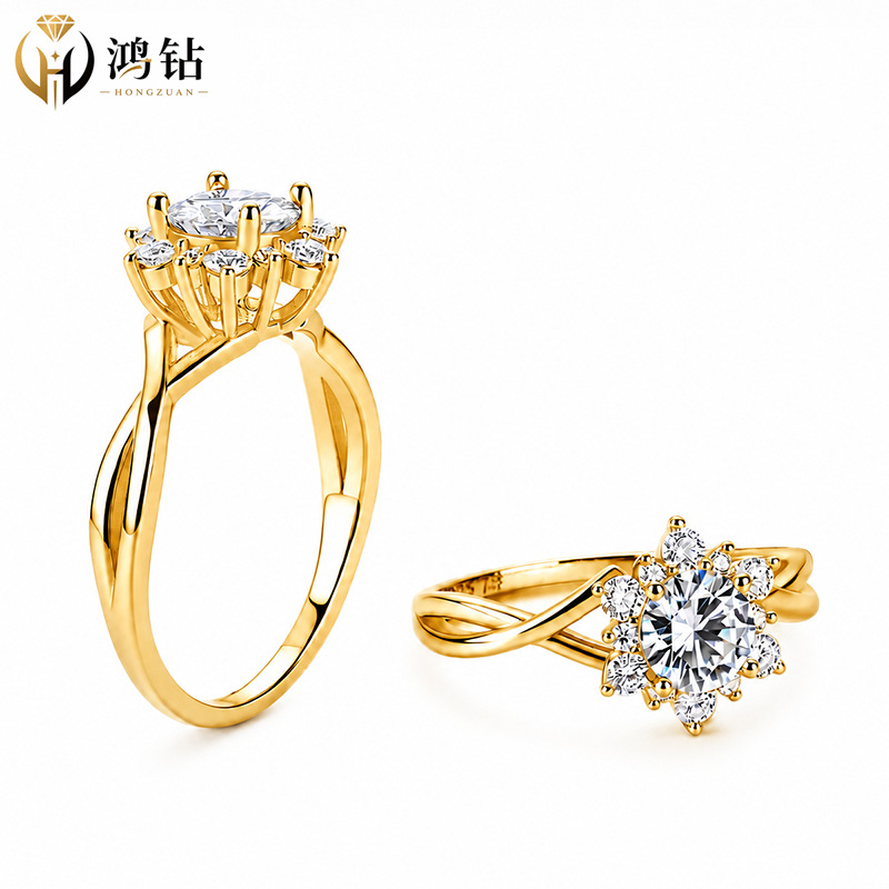 Unisex Moissanite Engagement Ring, S925 Silver Solitaire